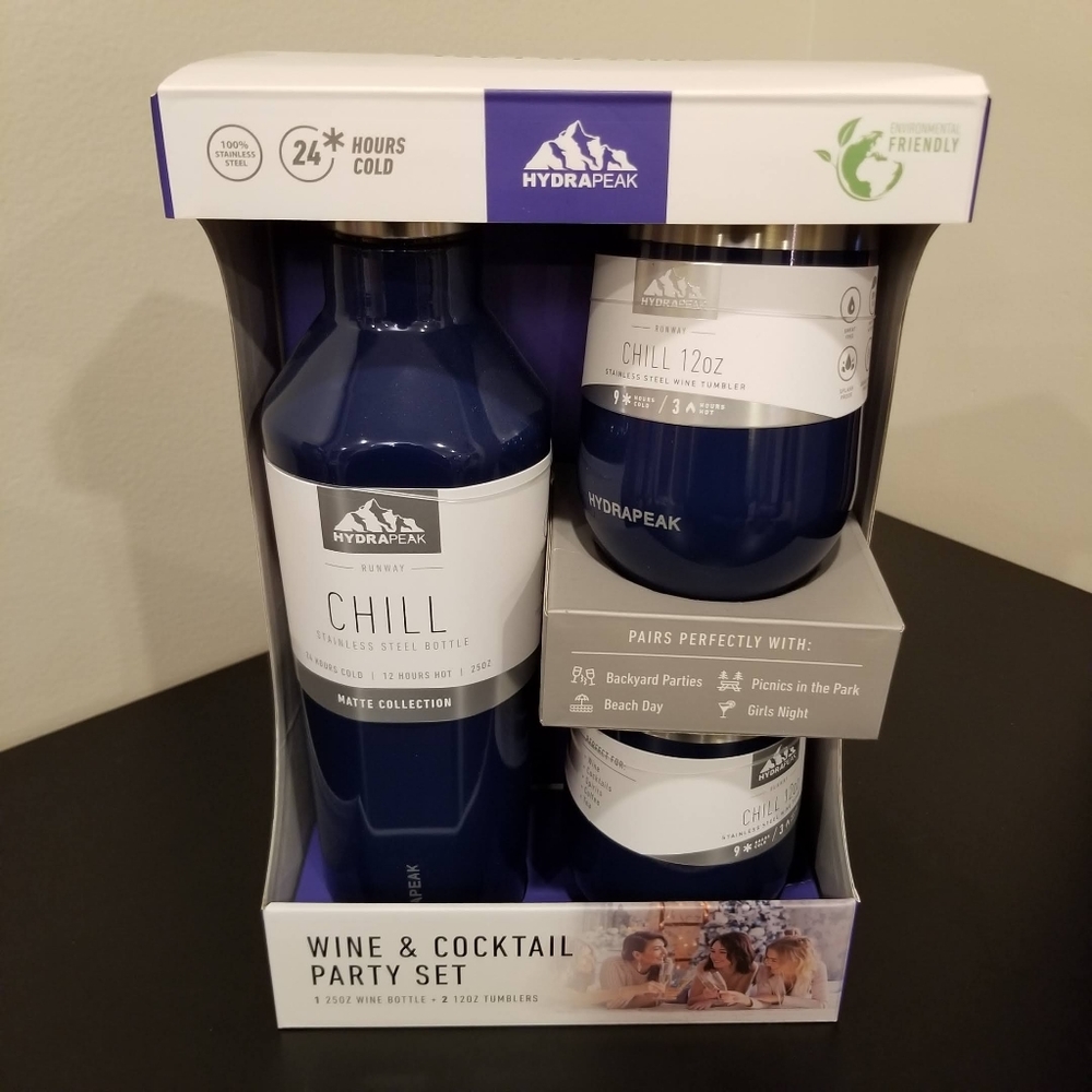 Blue Hydrapeak Wine and Cocktail Party Set